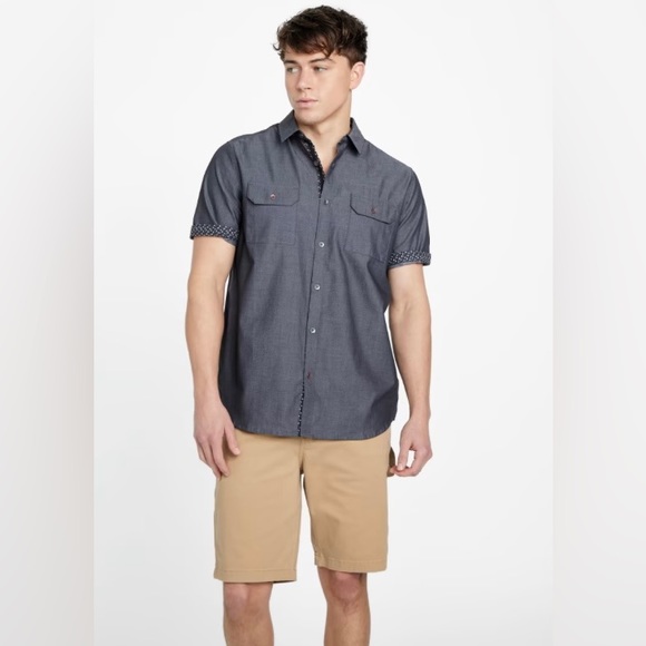 *New* Guess M/F Dobby 2 Pckt Shirt - Picture 2 of 13